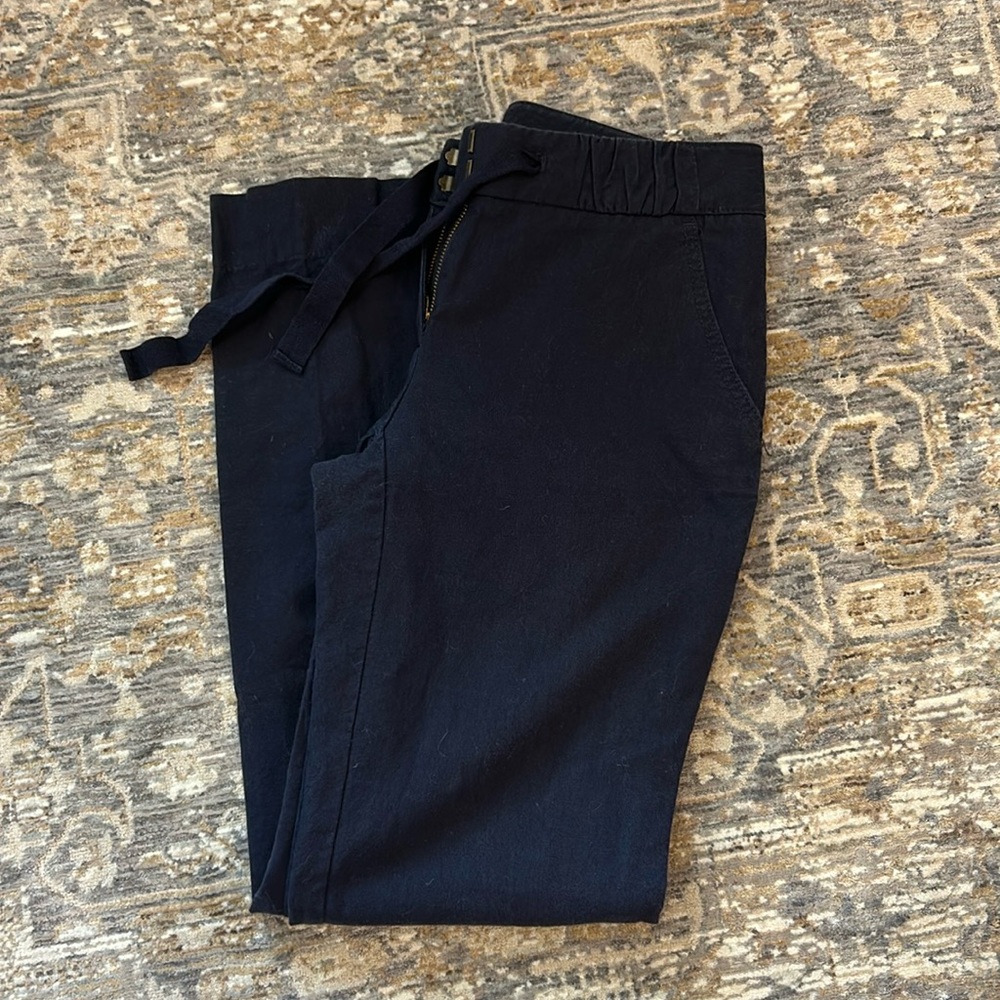 Jcrew navy cotton and linen pants. Size 00
